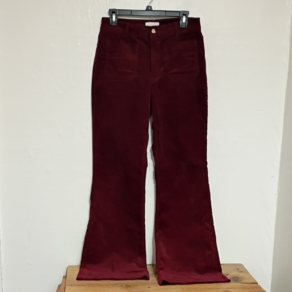 H&M Rust High Waist Flare Ankle Corduroys US Size 6 Inseam 32"